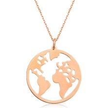 Cey jewelry ​gümüş Rose Dünya Kolye
