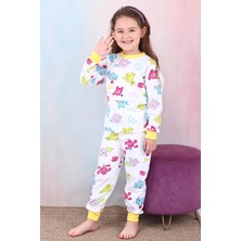 Kız Çocuk %100 Pamuk Pijama Takımı 1810-SARI