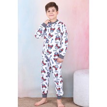 Erkek Çocuk/bebek %100 Pamuk Pijama Takımı 1850-FÜME