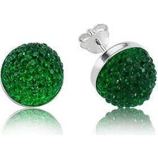 Cey jewelry Gümüş Yeşil Kristal Çivili Küpe