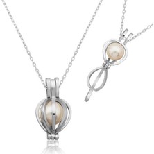 Cey jewelry Gümüş Incili Bayan Kolye