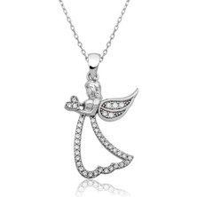 Cey jewelry Gümüş Kanatlı Melek Kolye