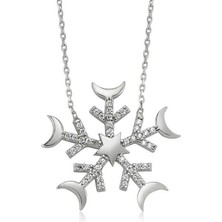 Cey jewelry Gümüş Kar Tanesi Bayan Kolye
