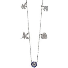Cey jewelry Gümüş Nazarlı Şans Kolyesi