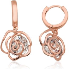 Cey jewelry Gümüş Sallantılı Gül Küpe