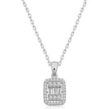 Cey jewelry Gümüş Baget Taşlı Kadın Kolye