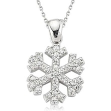 Cey jewelry Gümüş Kar Tanesi Bayan Kolye