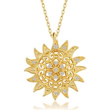 Cey jewelry Gümüş Gold Güneş Kadın Kolye