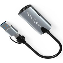 Diperla Type-C To USB 2 In1 Video Capture Yakalama Kartı 4K 1080P Uçlu HDMI To Type-C Pc Video Edit Adaptor