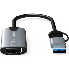 Diperla Type-C To USB 2 In1 Video Capture Yakalama Kartı 4K 1080P Uçlu HDMI To Type-C Pc Video Edit Adaptor