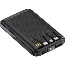 Linktech WF27 Mini LED Ekranlı 10000 Mah Çoklu Kablolu 22.5W Kablosuz Şarjlı Powerbank