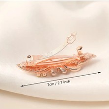 Lüks Tasarım Zarif Kristal Taşlı Kelebek Figürlü Kanatlı Saç Tokası