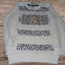 Kız Çocuk Puantiyeli Taşlı Sweatshirt