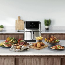 Electrolux Yeni Seri (2025) Explore 6 Paslanmaz Çelik Airfryer 8 Programlı Dokunmatik LCD Ekranlı 7 L Sepet Kapasiteli, 1800W