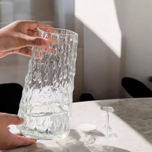 binbirdemet Yağmur Damlası Scandinavian Vazo 23 cm  Şeffaf