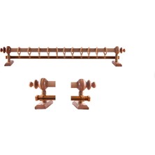 Officeofsy Rustik Meşe Tek Raylı Ahşap Rustik Perde Askısı Ve Alüminyum Rustik Borusu 150 Cm