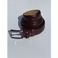 Fiavelli Bordo Deri Takım Elbisesi Kemeri
