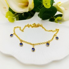 BijuStore Gold Renk Nazar Boncuklu Kadın Kolye