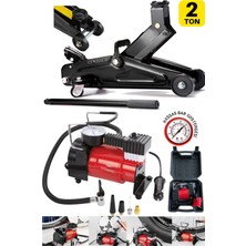 Stilmax Araç Lastik Onarım Set 2 Ton Kapasiteli Timsah Arabalı Kriko + 12 V Çakmaklı Hava Lastik Şişirme Set