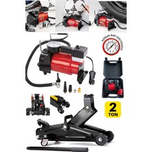 Stilmax Araç Lastik Onarım Set 2 Ton Kapasiteli Timsah Arabalı Kriko + 12 V Çakmaklı Hava Lastik Şişirme Set