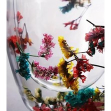 Vetrilex Home Isıya Dayanıklı Borosilikat Çift Çidarlı Flower Cup Çiçekli Bardak - Çiçekli Kahve Sunum Bardağı