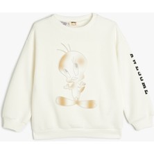 Koton Tweety Sweatshirt Lisanslı Bisiklet Yaka Uzun Kollu