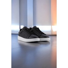 Hakiki Deri Siyah Sneaker Erkek Spor Ayakkabı 220-01