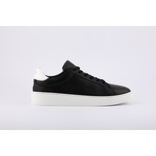 Hakiki Deri Siyah Sneaker Erkek Spor Ayakkabı 220-01