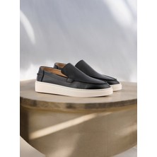 Hakiki Deri Siyah Erkek Günlük Ayakkabı Loafer 221-01