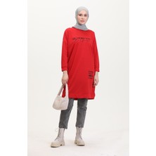 Sefa Merve Baskılı Sweatshirt 0540-10 Kırmızı