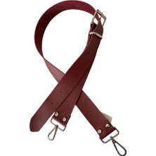 Yumakça Kemer Tokalı Ayarlanabilir Çanta Askısı 130 Cm* 4 cm Bordo Renk Gümüş Kancalı
