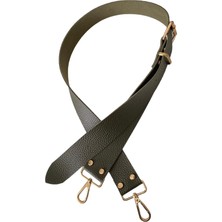 Yumakça Kemer Tokalı Ayarlanabilir Çanta Askısı 130 Cm* 4 cm Haki Renk Altın Kancalı