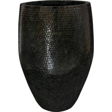 Ter Steege Thom Siyah Metal Yüksek Saksı 62X88CM