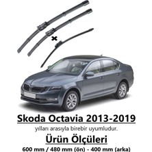 Inwells Skoda Octavia 2013-2019 Uyumlu Ön ve Arka Muz Silecek Seti