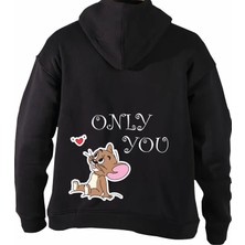 Bafaco Tekstil / Kapişonlu Sırt Baskılı 2 Adet (Çift Kombini ) Sweatshirt