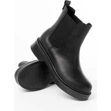 Ellolita Luxury Shoes 02-2137 Siyah Lastikli Günlük Kadın Bot