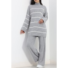 Çizgili Triko Ikili Takım Griçizgili - 16648.1612.
