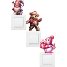 Kt Grup Yeni Yıl Yılbaşı Figürleri 3'lü Priz Sticker Seti
