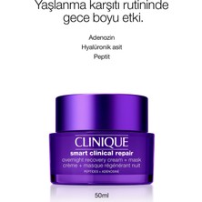 Clinique Smart Onarmaya Yardımcı Gece Bakım Kremi & Maskesi - Adenozin/ Hyalüronik asit/ Peptit