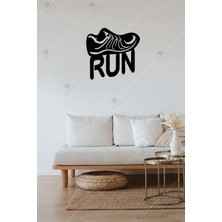 Run Yazılı Motivasyon Ahşap Duvar Dekoru