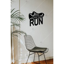 Run Yazılı Motivasyon Ahşap Duvar Dekoru