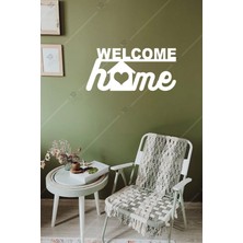 Ahşap Welcome Home Yazılı Ev Duvar Dekoru Kapı Süsü Cafe Antre Için Dekoratif