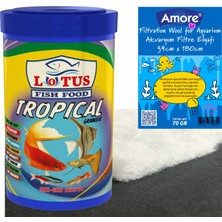 Tropical Mix Granulat 1000 ml Lepistes-Melek-Tetra-Moli Balık Yemi, Soffice Filtre Elyaf 34 x 180  cm 70 gr