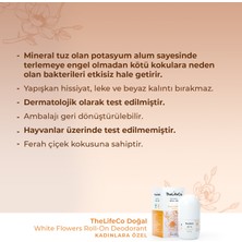 TheLifeCo Doğal Roll-On Deodorant White Flowers 60 ml (Aluminyumsuz, Alkolsüz)