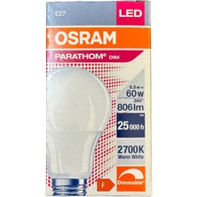 Osram Parathom 8.8W (60W) 2700K (Sarı Işık) E27 Duylu Dim Edilebilir LED Ampul