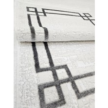 Merinos Crystal 38619-060 Gri Çerçeveli Salon Antre Koridor Oturma Mutfak Yatak Odası Yolluk Halı