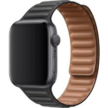 Microcase Apple Watch Series 10 46MM Uyumlu Mıknatıslı Deri Kordon Kayış - KY24-2