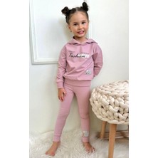 Öyküm Galeria Kız Çocuk 2 Iplik Kumaş Kapşonlu Fitilli Taytlı Alt Üst Takım