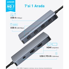 Anker USB-C Hub (7'si 1 Arada, Çift Ekran) - A8374 (Anker Türkiye Garantili)