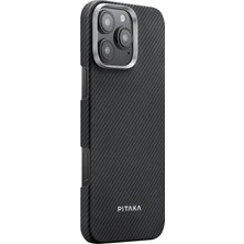 Pitaka iPhone 16 Pro Kılıf Magsafeli 600D Aramid Fiber Ultra-Slim Classic Serisi Black-Grey Twill